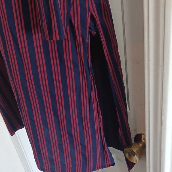 Striped Blue and Red Men's Kurta - Picture 6 of 8